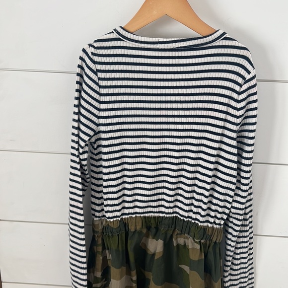 Crew cuts, J.Crew girls, dress size large stripes on top with camo on bottom - Picture 8 of 9